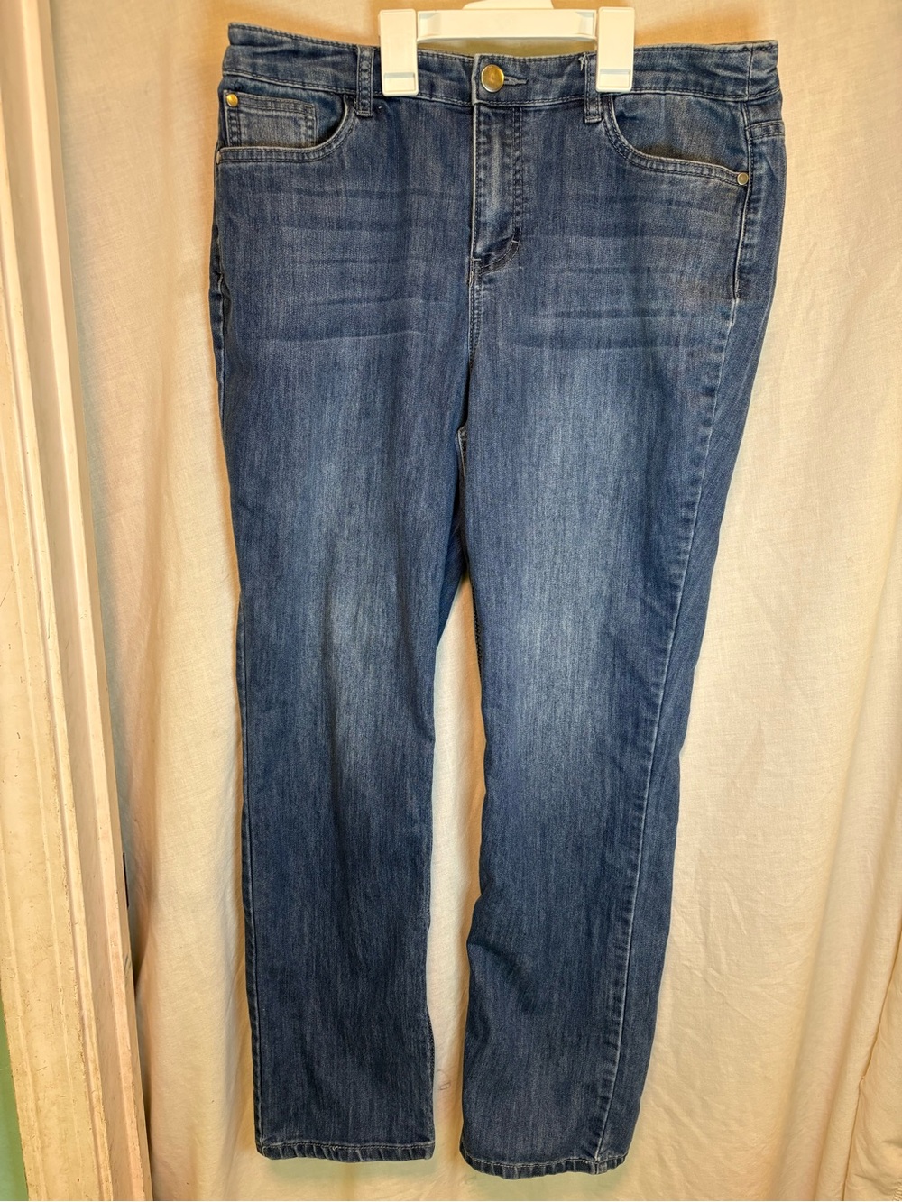 Christopher & Banks Modern Straight Leg Jeans Women’s 10 Patterned Pockets